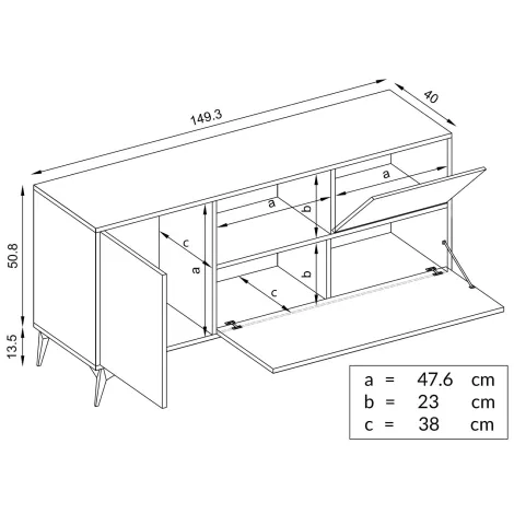 Wohnzimmerset RTV Orvieto Set, Eiche/Antrazit - 8